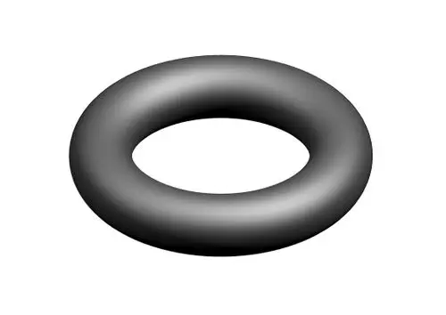 Schwarzer O-Ring von Bosch mit einem durchgehenden ringförmigen Design, geeignet für Dichtungsanwendungen.